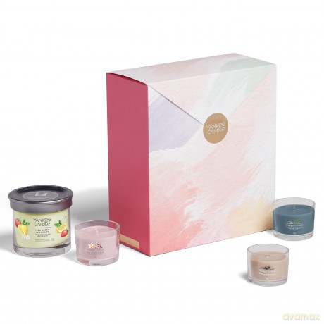 Yankee Candle Black Cherry Duftkerze, Wachs, Geschenkset mit Kleiner Tumbler-Kerze, Gift Set, 3