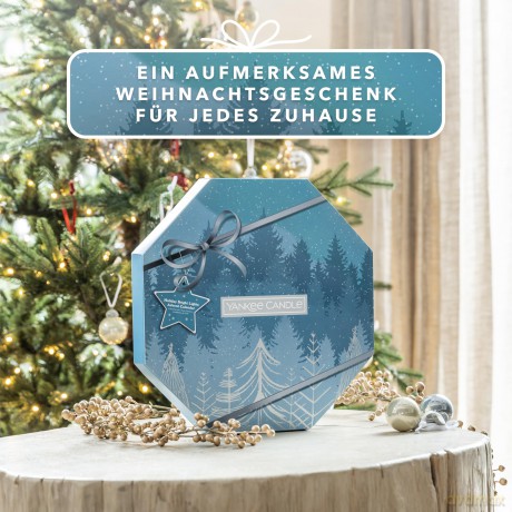 Yankee Candle Candle, Glas Holz Silber, Adventskranz Mit Duft