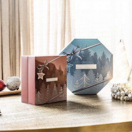 Yankee Candle Candle, Glas Holz Silber, Adventskranz Mit Duft