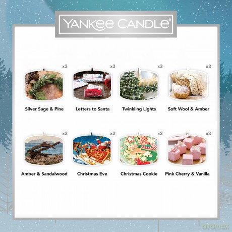 Yankee Candle Candle, Glas Holz Silber, Adventskranz Mit Duft