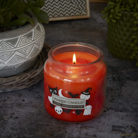 Yankee Candle Duftkerze, Home Inspiration, saisonaler perfekter Kürbis, mittlere Duftkerze im Glas, bis zu 75 Stunden Brenndauer