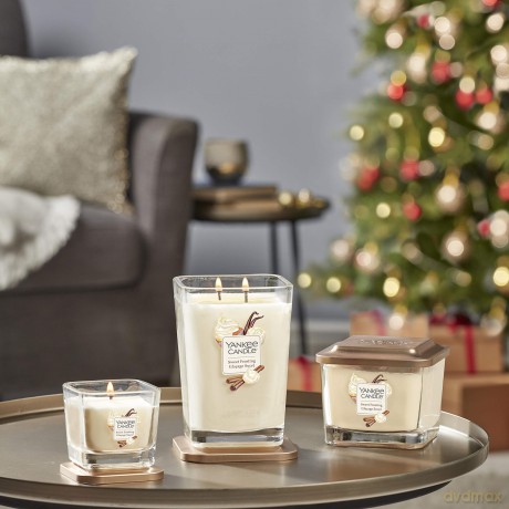 Yankee Candle Elevation Kollektion mit Plattformdeckel Kleine 1-Docht-Quadratkerze, Sweet Frosting