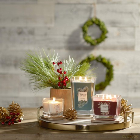 Yankee Candle Elevation Kollektion mit Plattformdeckel Kleine 1-Docht-Quadratkerze, Sweet Frosting