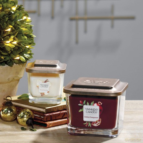 Yankee Candle Elevation Kollektion mit Plattformdeckel Kleine 1-Docht-Quadratkerze, Sweet Frosting