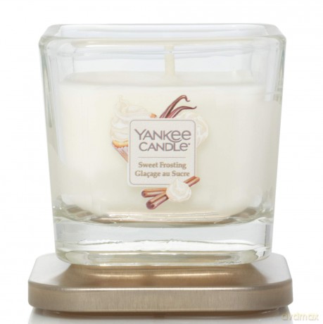 Yankee Candle Elevation Kollektion mit Plattformdeckel Kleine 1-Docht-Quadratkerze, Sweet Frosting