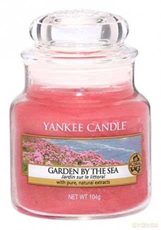 Yankee Candle Garden By The Sea Glaskerze, klein, orange, 8,9 x 9,8 x 9,8 cm