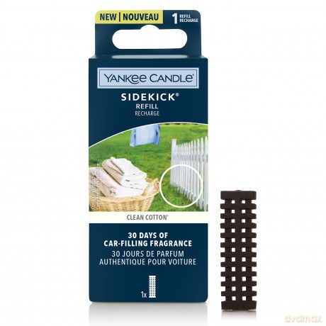 Yankee Candle Sidekick Autolufterfrischer Nachfüllpatrone | Clean Cotton Duft-Diffusor | 1 Stück