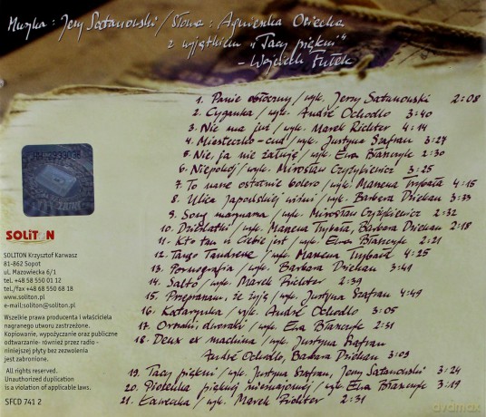 Agnieszka Osiecka: Dziękuję za świat [CD]
