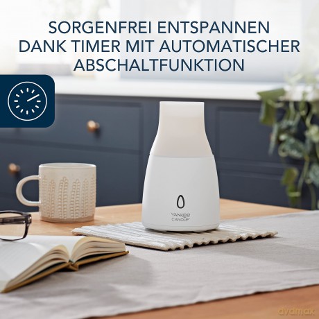 Yankee Candle Ultra Sonic Aroma Diffuser Set | Aromadiffuseröl Black Cherry | LED mit Farbwechseleffekt | Timer zur automatischen Abschaltung | leise | EU-Stecker