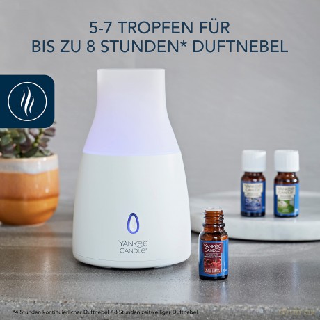 Yankee Candle Ultra Sonic Aroma Diffuser Set | Aromadiffuseröl Black Cherry | LED mit Farbwechseleffekt | Timer zur automatischen Abschaltung | leise | EU-Stecker