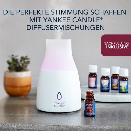 Yankee Candle Ultra Sonic Aroma Diffuser Set | Aromadiffuseröl Black Cherry | LED mit Farbwechseleffekt | Timer zur automatischen Abschaltung | leise | EU-Stecker