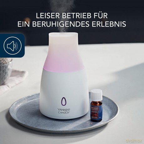 Yankee Candle Ultra Sonic Aroma Diffuser Set | Aromadiffuseröl Black Cherry | LED mit Farbwechseleffekt | Timer zur automatischen Abschaltung | leise | EU-Stecker