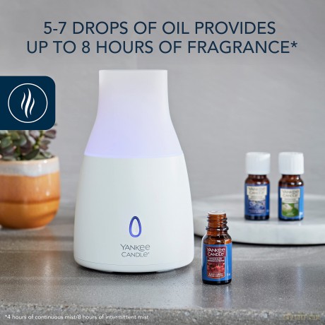 Yankee Candle Ultraschall-Aroma-Diffusor-Kit | Black Cherry Aroma Diffuser Öl | LED-Farbwechsel | Auto-Off-Timer | leiser Betrieb | UK-Stecker