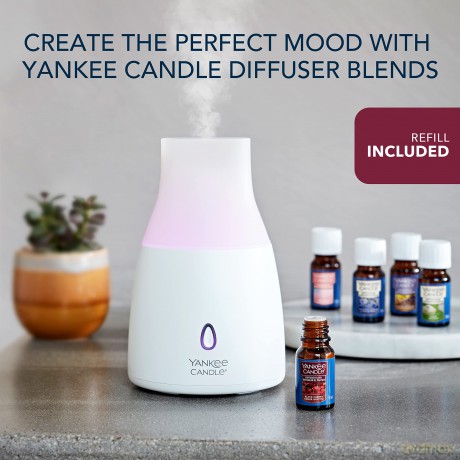 Yankee Candle Ultraschall-Aroma-Diffusor-Kit | Black Cherry Aroma Diffuser Öl | LED-Farbwechsel | Auto-Off-Timer | leiser Betrieb | UK-Stecker