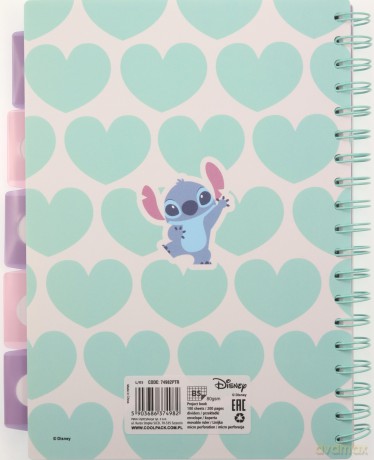 Kołozeszyt B5 100 k. Project Book Disney Fashion Stitch wzór 2
