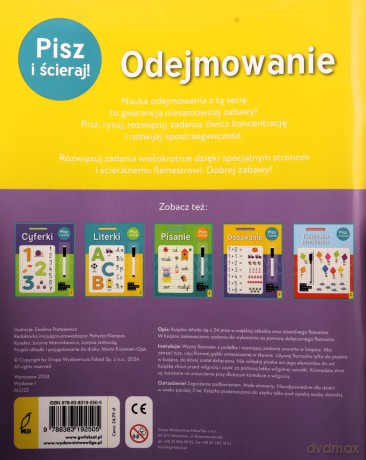 Odejmowanie. Pisz i ścieraj! [KSIĄŻKA]