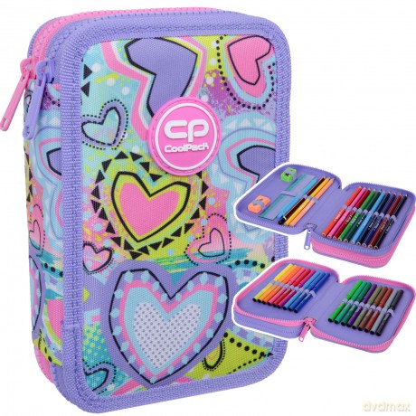 Piórnik 2-komorowy z wyposażeniem Coolpack Jumper 2 Sew Heart