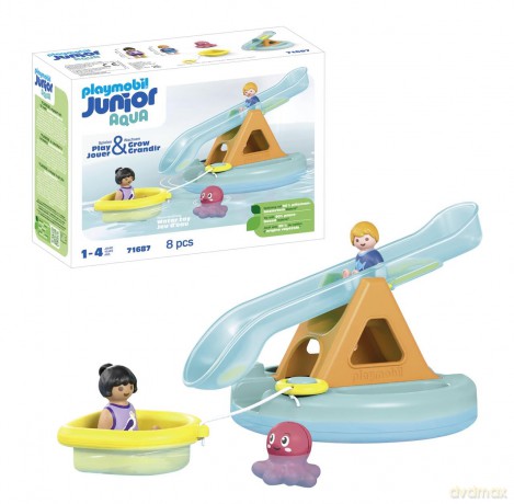 PLAYMOBIL JUNIOR AQUA: Pływająca wyspa ze zjeżdżalnią (71687)