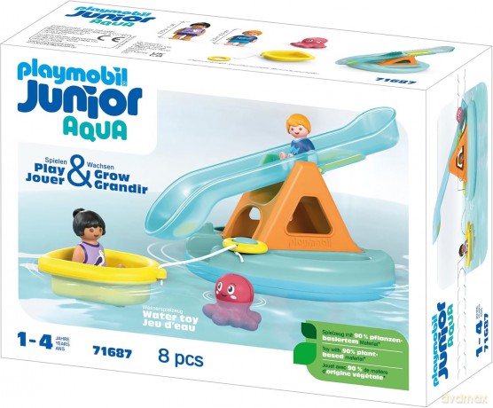 PLAYMOBIL JUNIOR AQUA: Pływająca wyspa ze zjeżdżalnią (71687)