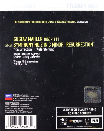 Zubin Mehta: Mahler: Symphony 2 [Blu-Ray]