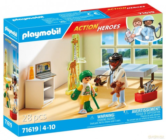 PLAYMOBIL Pediatra z pluszowym misiem (71619)