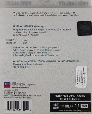 Georg Solti: Mahler: Symphony 8 [Blu-Ray]