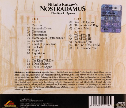 Nikolo Kotzev's Nostradamus: The Rock Opera [2CD]