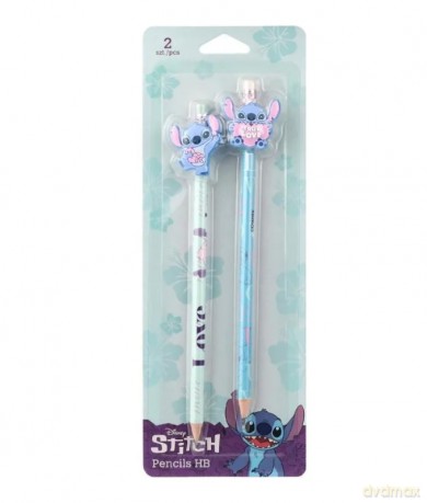Ołówki z gumową nakładką Disney Fashion Stitch wzór 1 blister 2 szt.