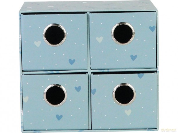 Pudełko na biurko z 4 szufladkami Sweet Blue