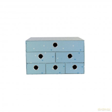 Pudełko na biurko z 6 szufladkami Sweet Blue