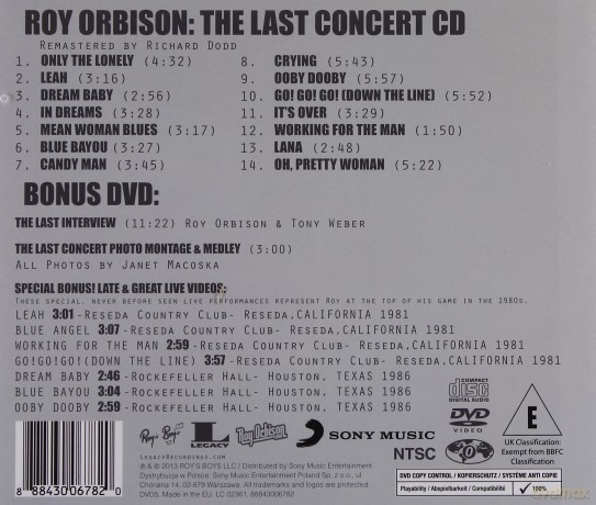 Roy Orbison: The Last Concert [2CD]