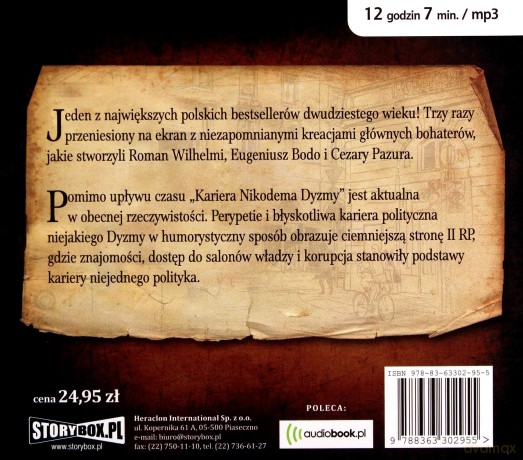 Kariera Nikodema Dyzmy - Tadeusz Dołęga-Mostowicz  [AUDIOBOOK] [CD-MP3]