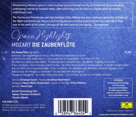 Claudio Abbado: Mozart: The Magic Flute (Highlights) (Virtuoso) [CD]