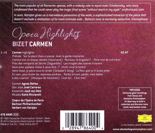 Karajan Baltsa: Bizet: Carmen (Highlights) (Virtuoso) [CD]