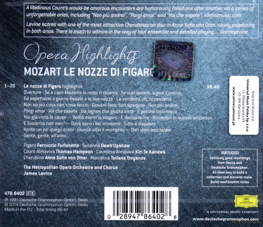 James Levine: Mozart Le Nozze Di Figaro (Highlights) (Virtuoso) [CD]
