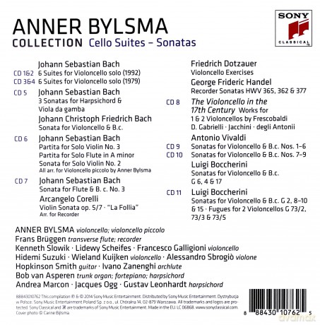 Anner Bylsma: Anner Bylsma Plays Cello Suites And Sonatas [11CD]