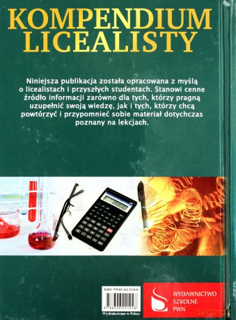 Kompendium Licealisty Matematyka Fizyka Chemia [KSIĄŻKA]