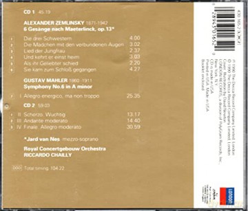 Rco Chailly: Zeml:Lieder Op.13, Mahl:6 A-Mo [2CD]