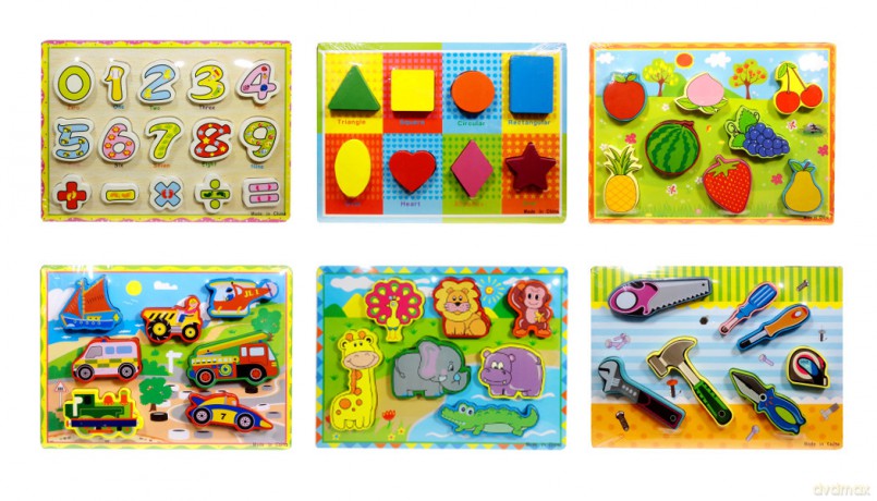 Puzzle drewno owoce