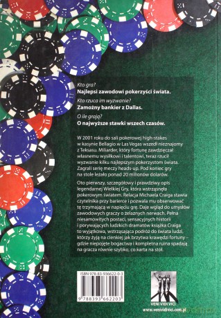 Profesor Bankier I Król Samobójców Czyli Pokerowa Gra Wszech Czasów - Michael Craig [KSIĄŻKA]