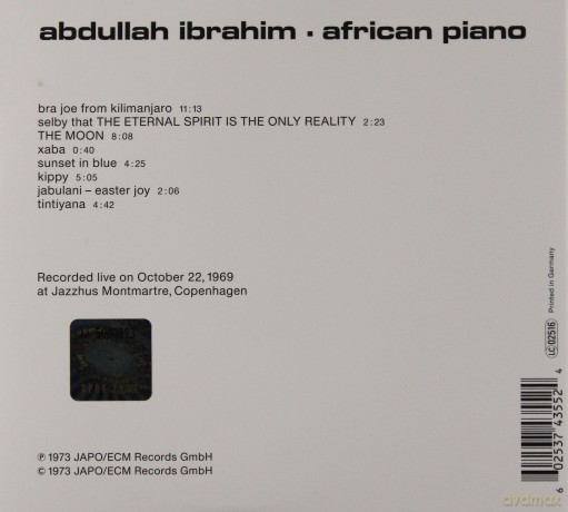 Abdullah Ibrahim: African Piano (Reedycja) [CD]