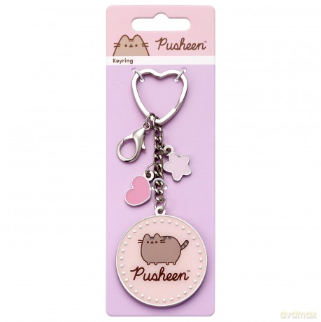Pusheen The Cat Pink Name Keyring With Mini Charms