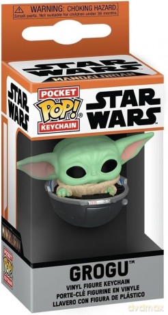 Brelok Mandalorian Grogu w unoszącym się wózku Funko POP