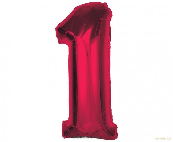 Balon foliowy cyfra 1 czerwona Smart 92cm