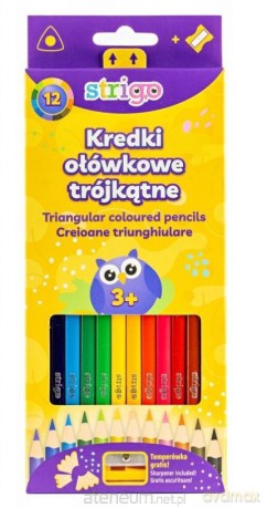 Kredki ołówkowe trójkątne 12 kolorów