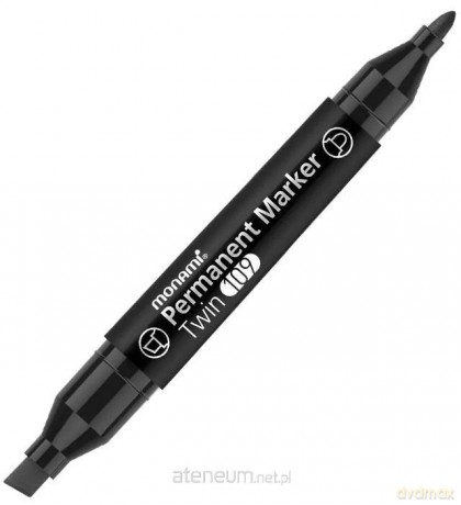 Marker per. dwustronny Twin czarny (12szt)