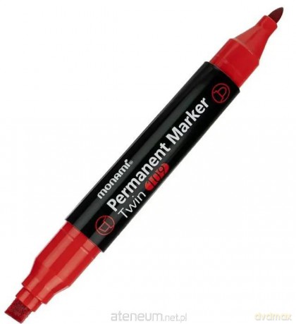 Marker per. dwustronny Twin czerwony (12szt)