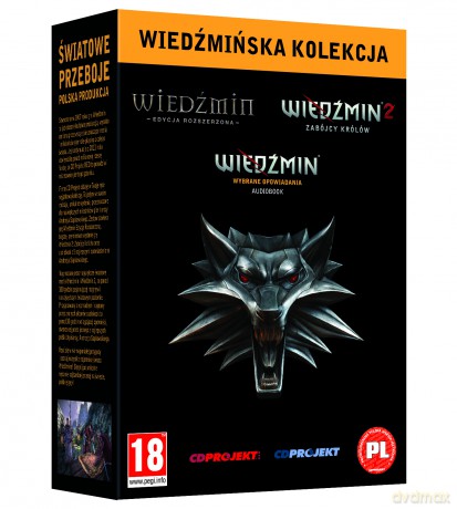 Wiedźmińska Kolekcja: Wiedźmin Edycja Rozszerzona+Wiedźmin 2 Zabójcy Królów+Audiobook [GRA PC]