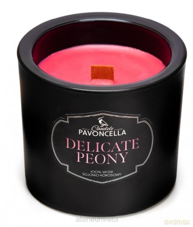 Świeczka sojowa Delicate Peony czarna 170g