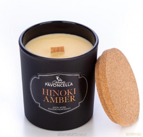 Świeczka sojowa Hinoki Amber czarna 135g